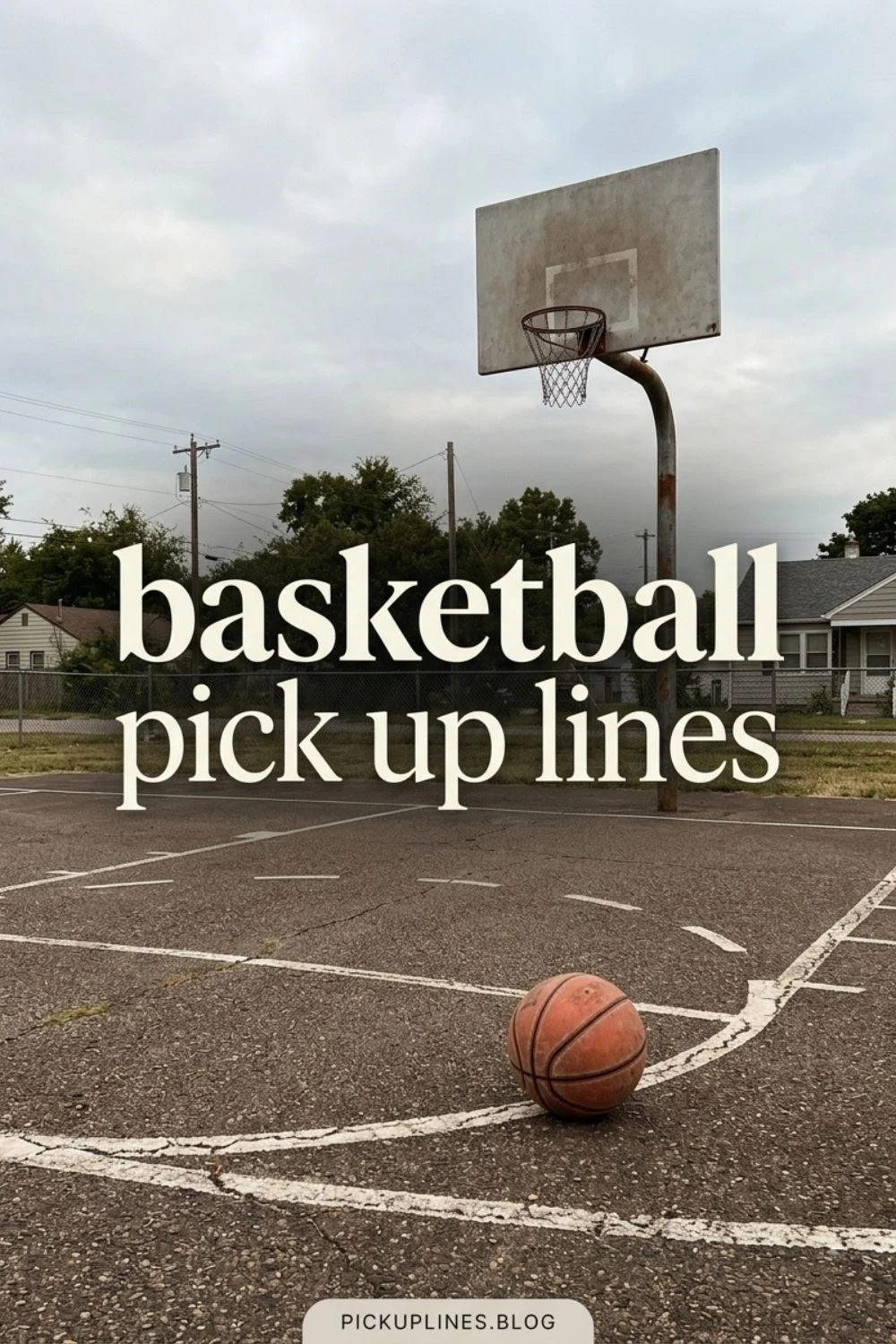 Basketball pick up lines on a court-inspired image