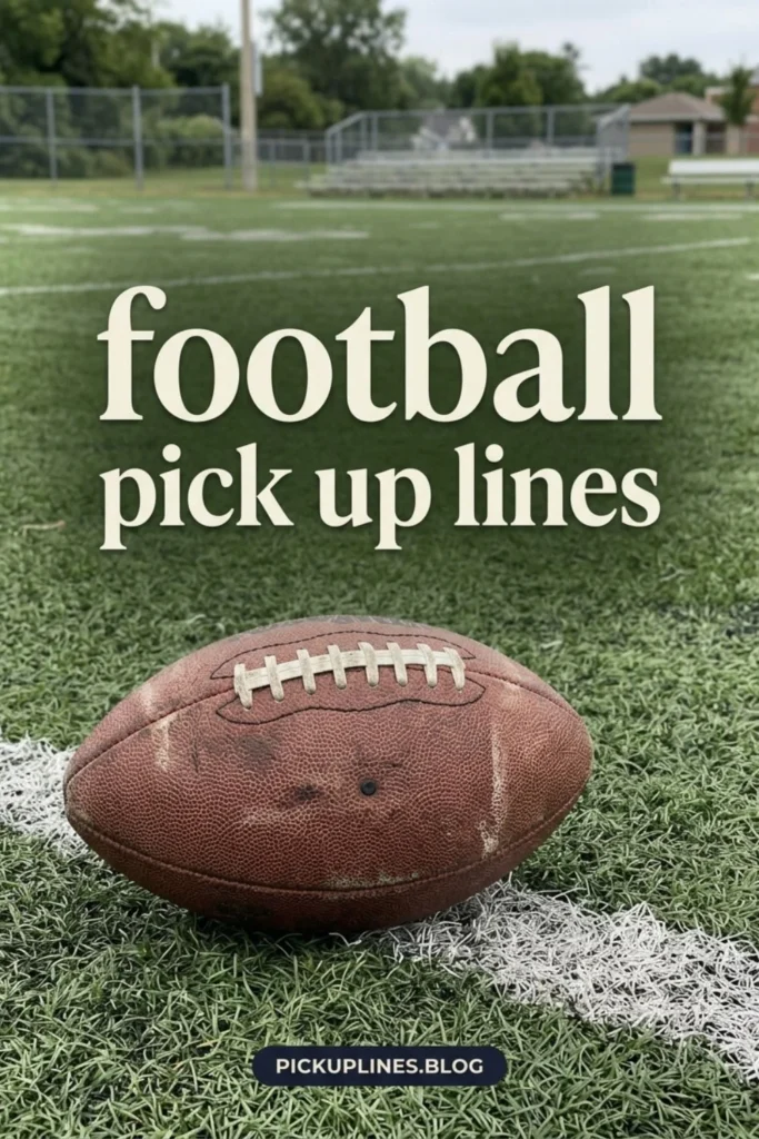 Football pick up lines with a field scene