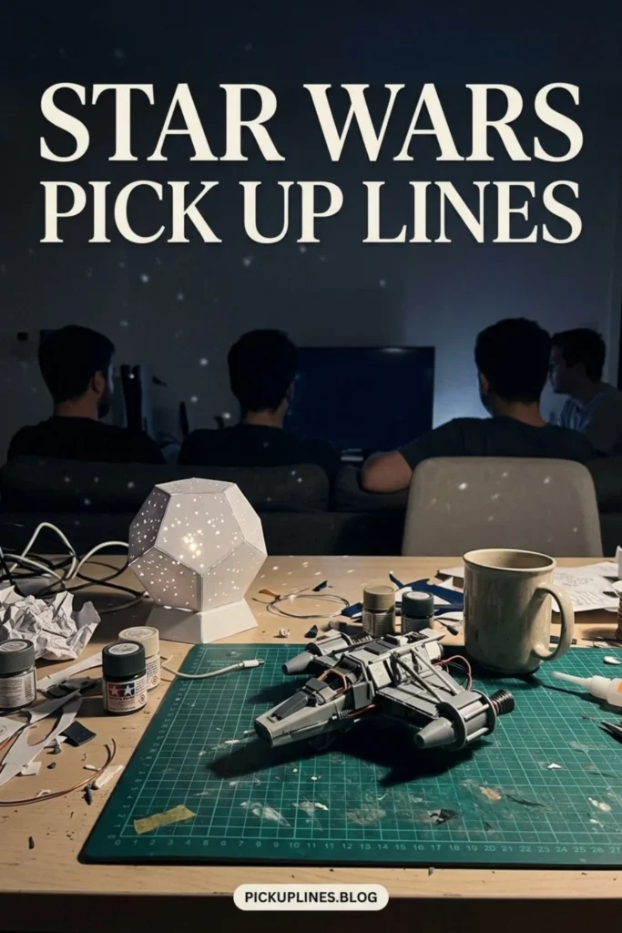 Star Wars pick up lines themed sci-fi visual