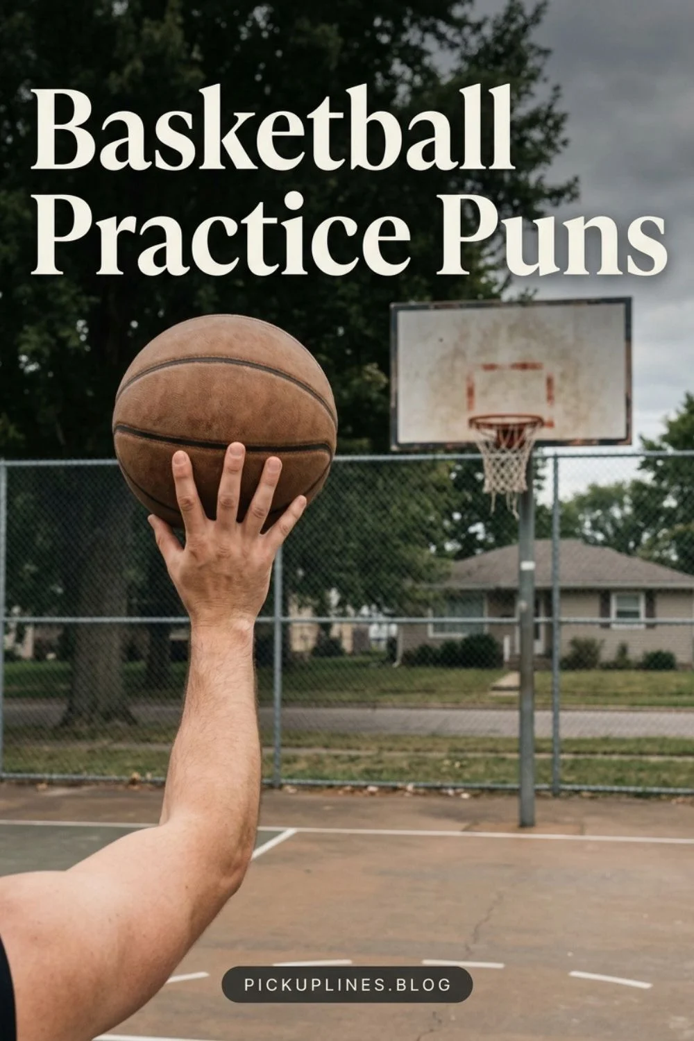 Basketball athlete taking a shot on a court