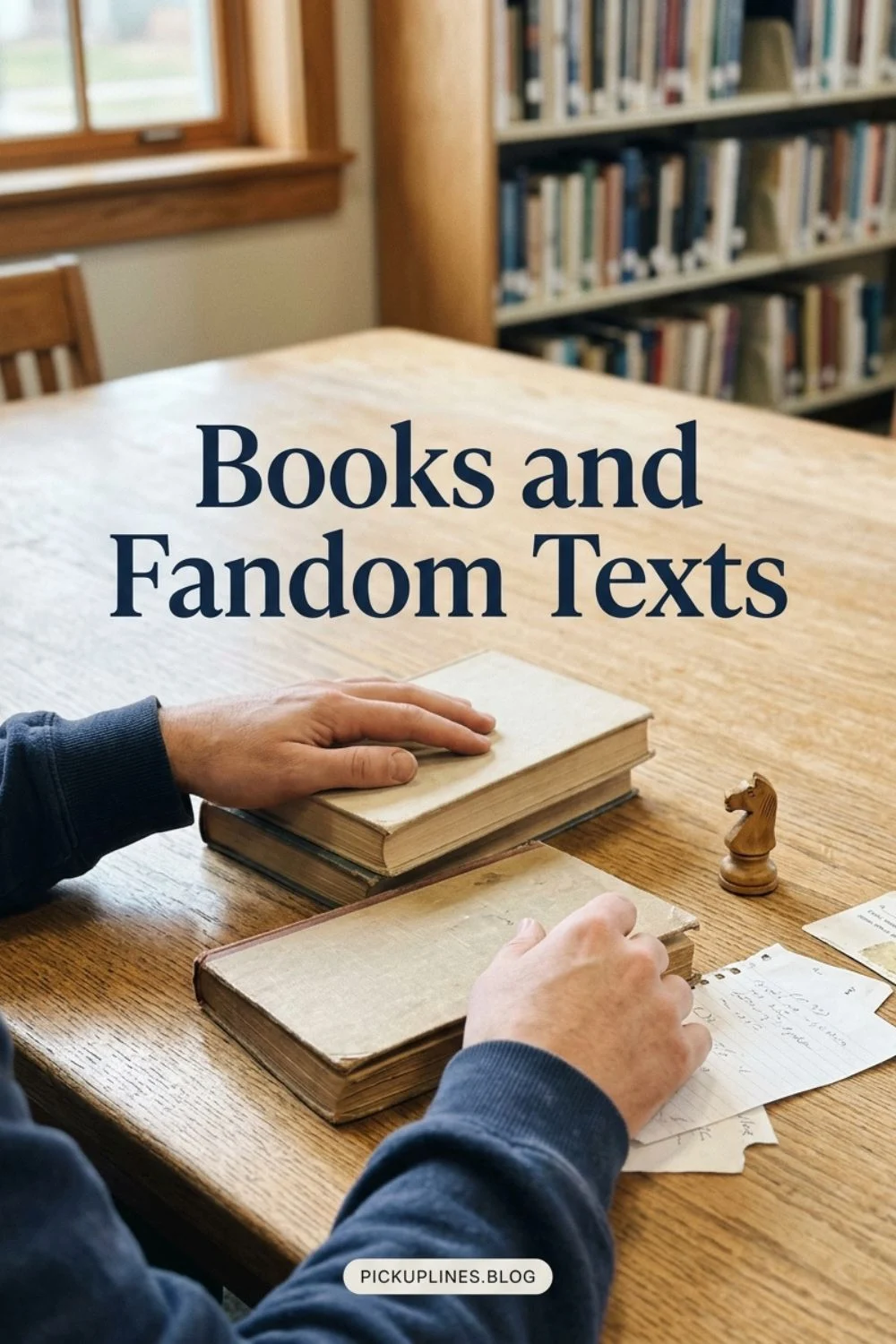Adult browsing books in a library